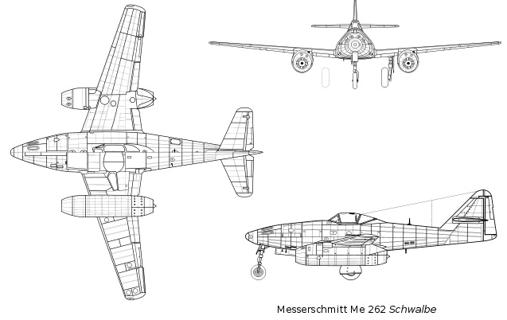 Diseño del Me 262, el temible caza propulsdo por turborreacción de la Alemania nazi