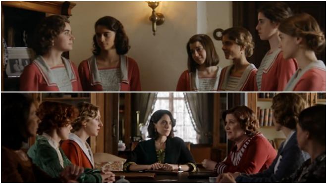 Alumnas (arriba) y maestras (abajo) de «La otra mirada»