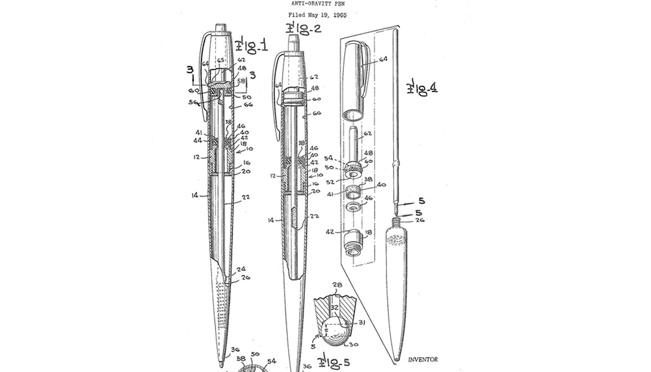 Patente de la Space Pen de Paul Fisher