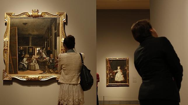 En primer plano, «Las Meninas», de Mazo. Al fondo, «Felipe Próspero», de Velázquez
