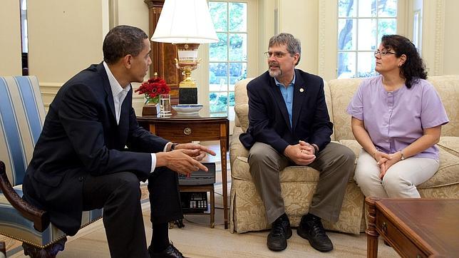 Richard Phillips, en su encuentro con Obama en mayo de 2009