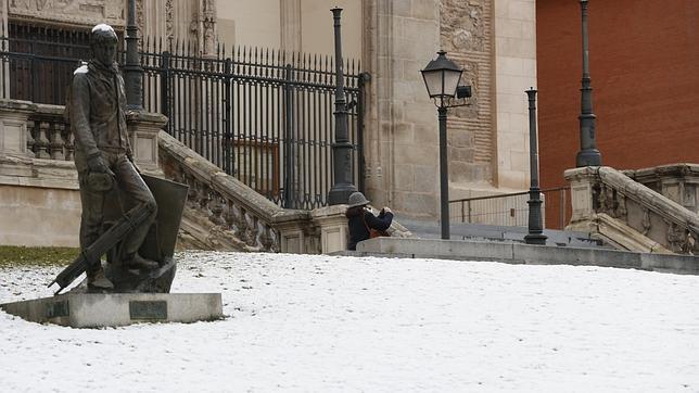 La nieve lucía en el Museo del Prado este jueves