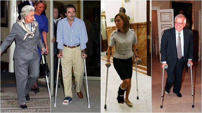 Aznar, Borrell y Merkel, entre los políticos que han tenido que usar muletas