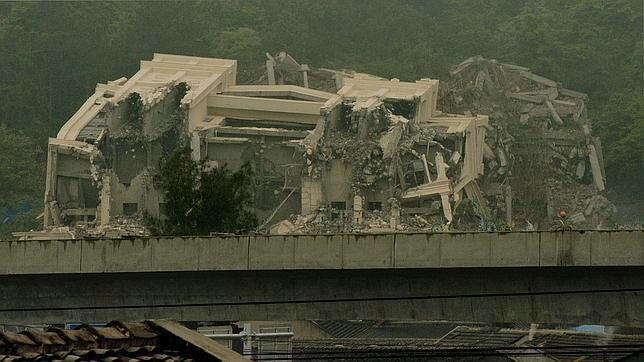 La iglesia cristiana de Sanjiang, demolida la semana pasada en la provincia china de Zhejiang, al sur de Shanghái