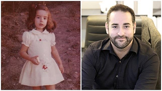 Gabriel, cuando era Patricia de niño y en la actualidad