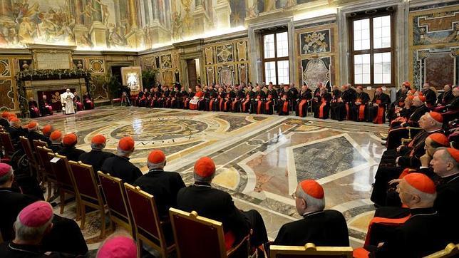 El Papa, este lunes, durante su discurso de Navidad a la Curia