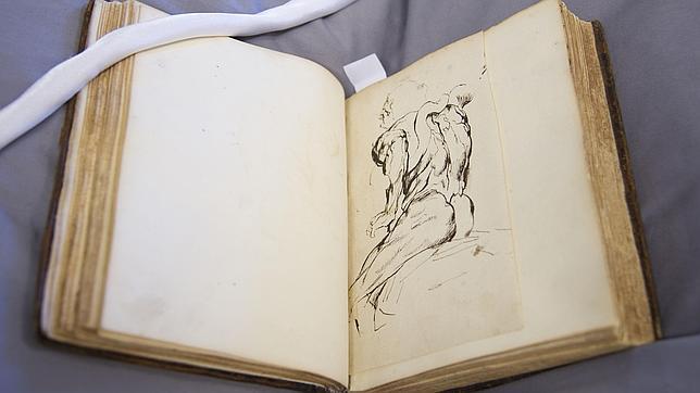 Uno de los dos dibujos de Rubens que contiene un cuaderno donado por Juan Bordes al Prado