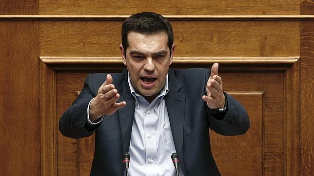 Alexis Tsipras, durante su intervención en el Parlamento griego