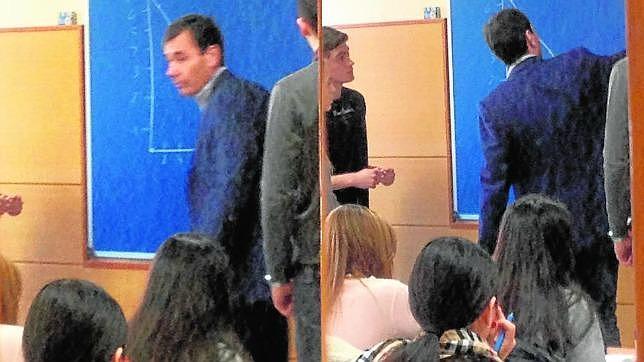 Tomás Gómez, el jueves, a la vuelta a sus clases de la Carlos III tras su destitución