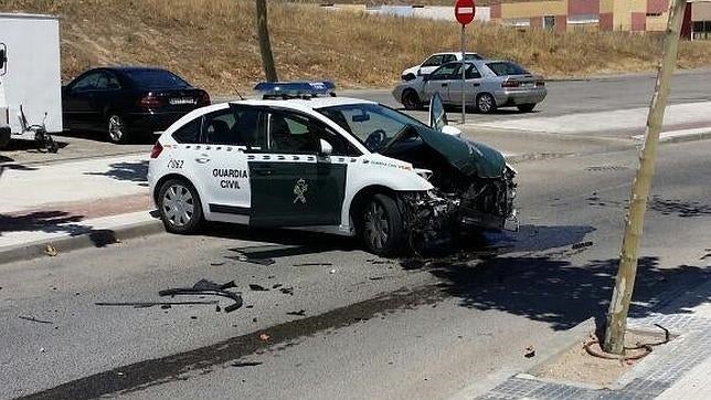 EL vehículo de la Guardia Civil siniestrado