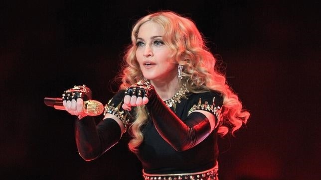 Madonna durante su presetación en la Super Bowl en 2012