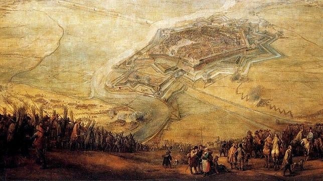 El emplazamiento de Gravelinas en una pintura de Pieter Snayers de 1644