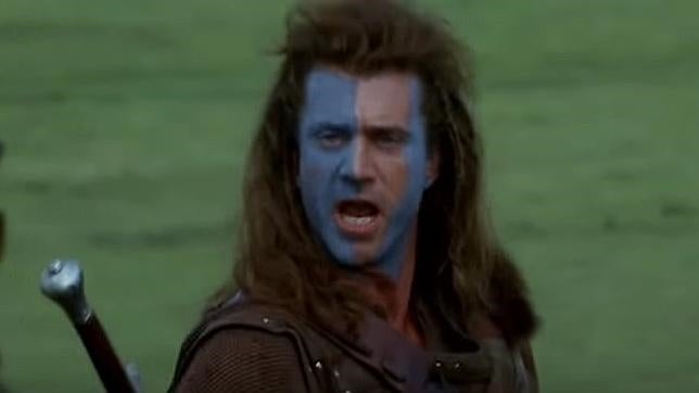 Mel Gibson, que interpretó a William Wallace en la gran pantalla, durante una escena de la película «Brave Heart»