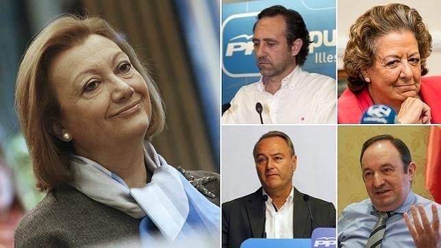 De izq. a dcha., Luisa Fernanda Rudi, José Ramón Bauzá, Rita Barberá, Alberto Fabra y Pedro Sanz