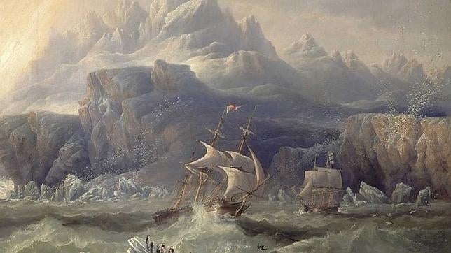 Cuadro que representa la tragedia de la expedición de Franklin