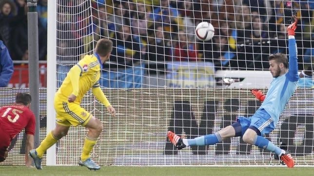 De Gea detiene un disparo del ucraniano Rotan