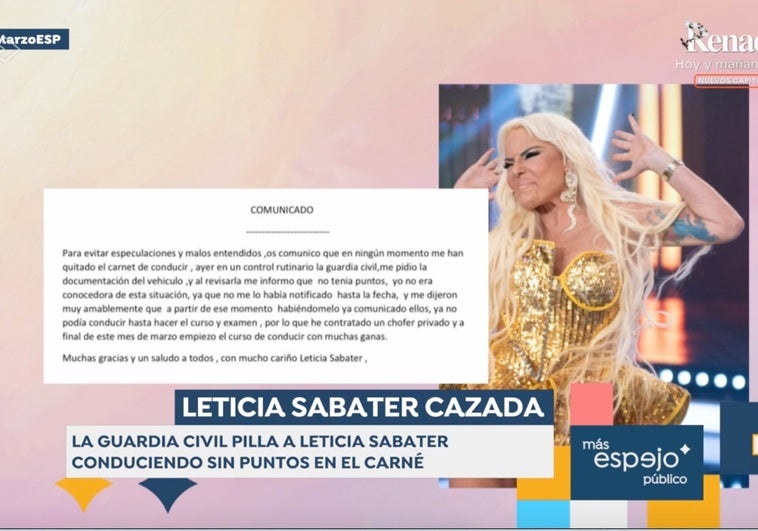 Sacan los colores a Leticia Sabater por su comunicado «lleno de faltas» tras ser pillada por la Guardia Civil