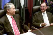 El presidente de la OPEP, Khelil Chakib (izquierda), junto al secretario general de la organización, Alí RodríguezReuter