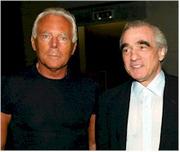 Giorgio Armani (i) junto al director de cine Martin Scorsese (d)