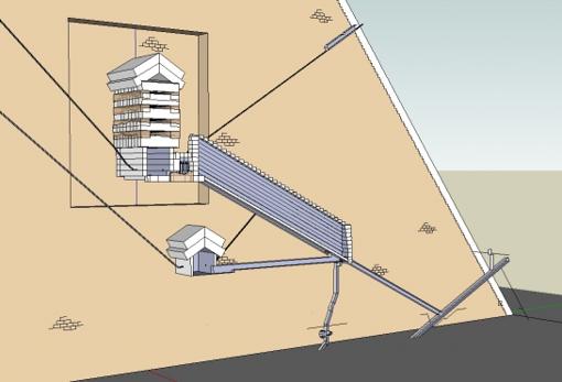 Modelo 3D del interior de la pirámide
