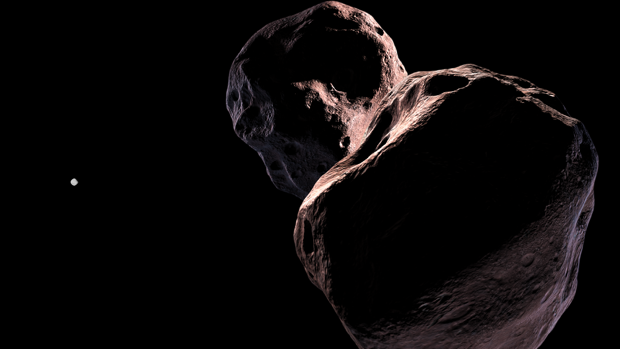 Representación ilustrativa de Ultima Thule, el objeto más distante de la Tierra explorado por la Humanidad