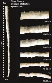 La estalactica analizada en este estudio medía 63 centímetros y encerraba la historia de 1.000 años de precipitaciones