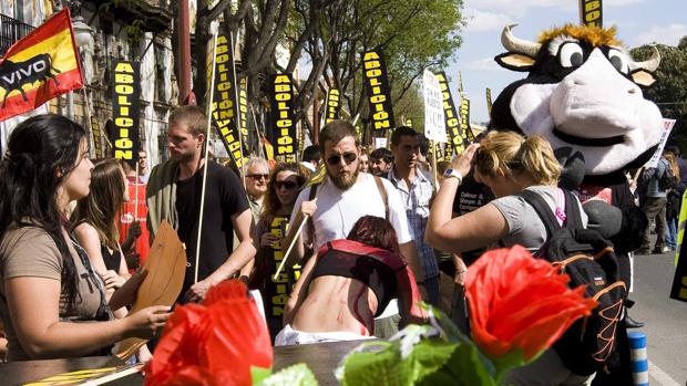 Manifestación antitaurina