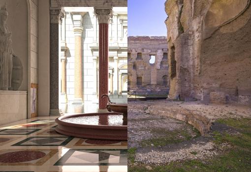 1.800 años separan estas dos imágenes de las Termas de Caracalla