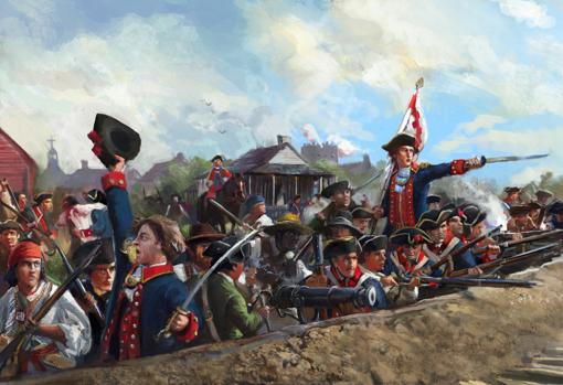 Milicianos durante la defensa de San Luis, en la alta Luisiana