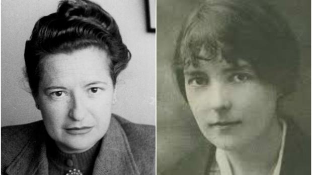 Carmen Conde, a la izquierda, y Katherine Mansfield