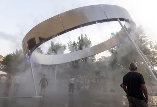 Detalle de la instalación de Aranea en el IVAM