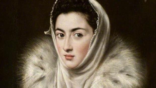 Detalle de «La dama del armiño» (Pollok House, Glasgow)