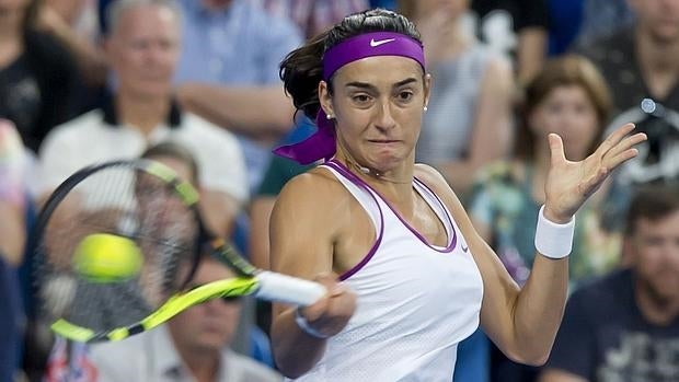 Caroline Garcia, en el partido de la Copa Hopman
