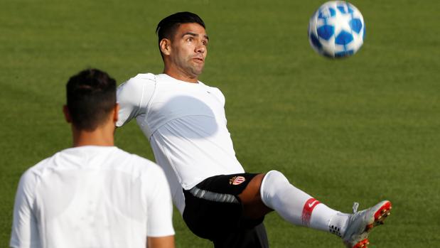 Falcao, en el entrenamiento del Mónaco