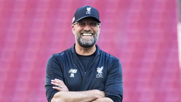 Klopp, durante el entrenamiento de ayer en el Metropolitano