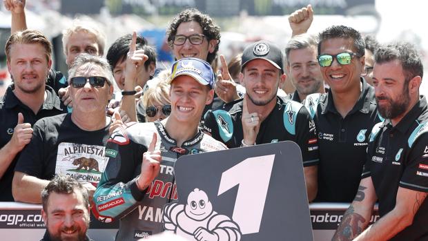 Quartararo, con su equipo