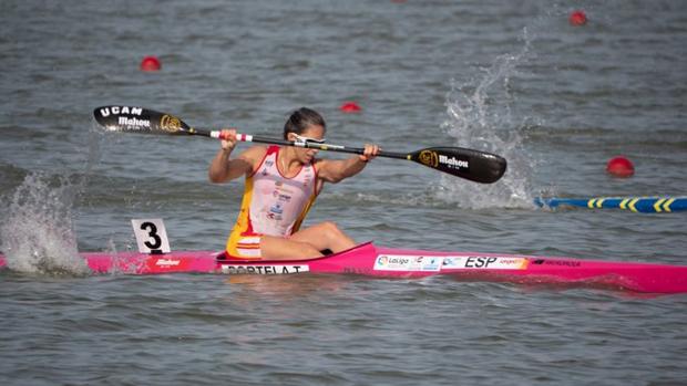 Teresa Portela, durante la competición