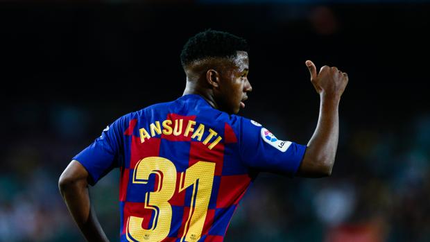 Ansu Fati en el partido contra el Betis de la pasada jornada liguera