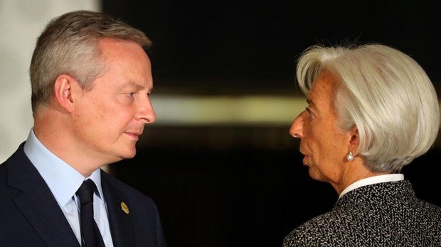 El ministro francés de Economía, Bruno Lemaire, con la directora gerente del FMI, Christine Lagarde