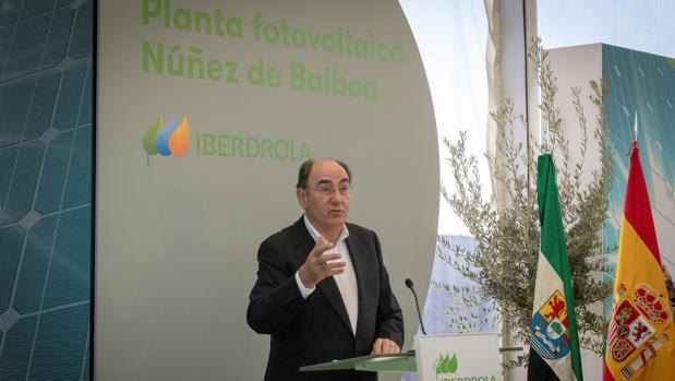 El presidente de Iberdrola, la semana pasada en un acto en la provincia de Badajoz