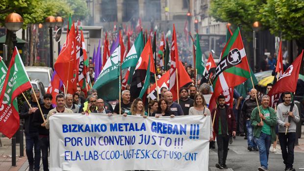 Imagen de archivo de una manifestación en Bizkaia del sector del metal