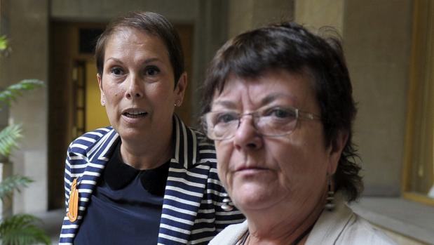 La presidenta de Navarra, Uxue Barkos y consejera de Presidencia, Función Pública, María José Beaumont