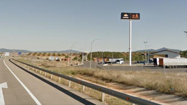 Zona de la autovía A-23 en el que paró el camionero al sospechar de que llevaba polizones en el vehículo