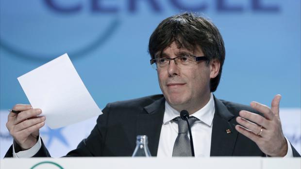 Puigdemont, durante su intervención en Sitges