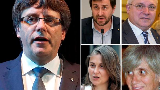 Carles Puigdemont, el exconsejero de Salud Antoni Comin, el de Cultura Lluís Puig , de Agricultura Meritxell Serret , y de Enseñanza, Clara Ponsatí