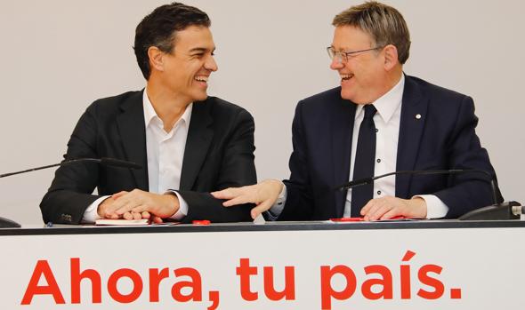 Pedro Sánchez y Ximo Puig, este lunes en Valencia
