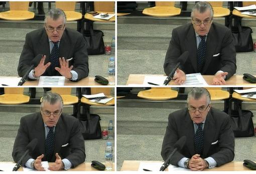 Imágenes de Bárcenas durante su declaración en el juicio a la Gürtel