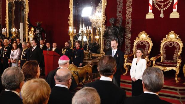 El Rey y la Reina en la recepción de esta mañana