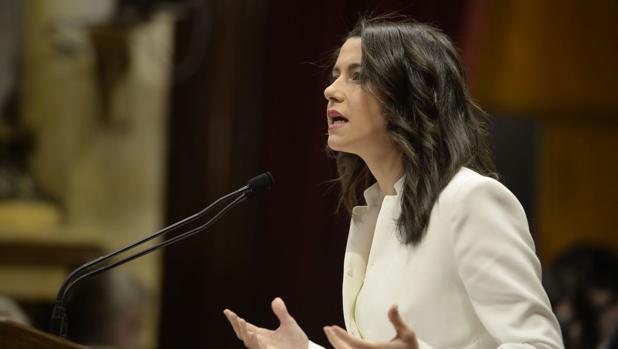La líder de Ciudadanos en Cataluña, Inés Arrimadas, hoy en el Parlament