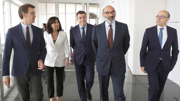 Núñez Feijóo, con Mar Pereira, Román Rodríguez, Fernando Abril-Martorell y Raúl Ripio